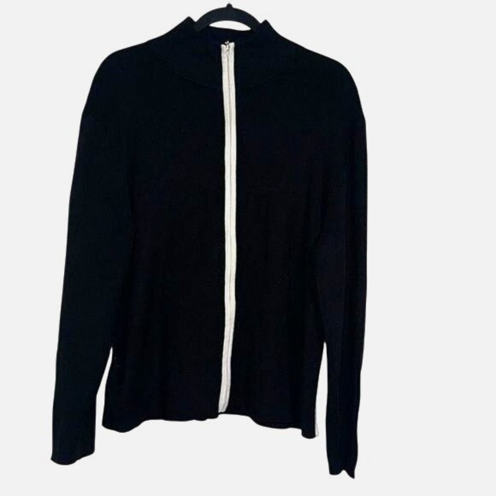 A Line Womens 2X Black Full-Zip Cardigan Sweater
